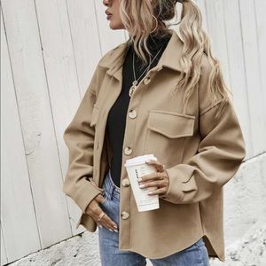 Flap Pocket High Low Hem Overcoat